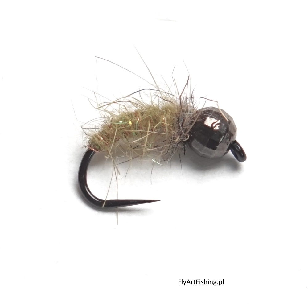 Sztuczna mucha wędkarska ciężka nimfa na brzanę, brzany, brzana na muchę